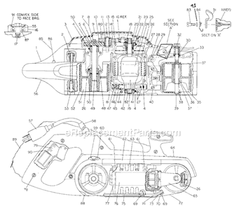 Page A Diagram and Parts List for G-7451 Type 2 Black and Decker Belt or Drum Sander